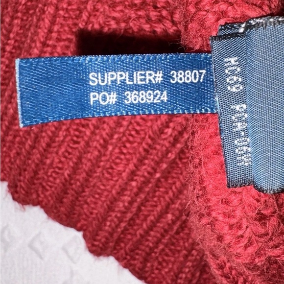 Y2K Polo Ralph Lauren Red Quarter Zip Sweater Men’s Small Leather Pull - Picture 8 of 13